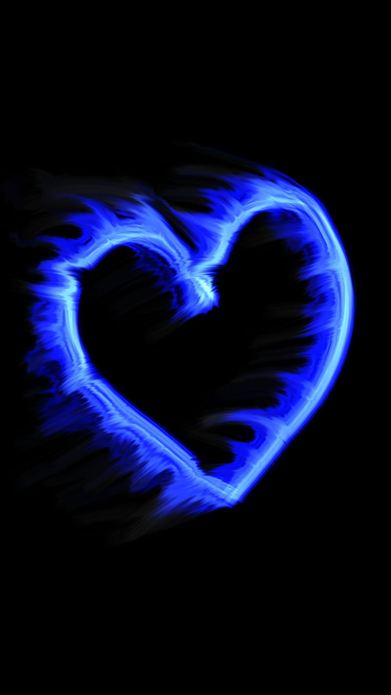 Red blue heart, black, dark, drawing, love, loveurhunny, patteren ...