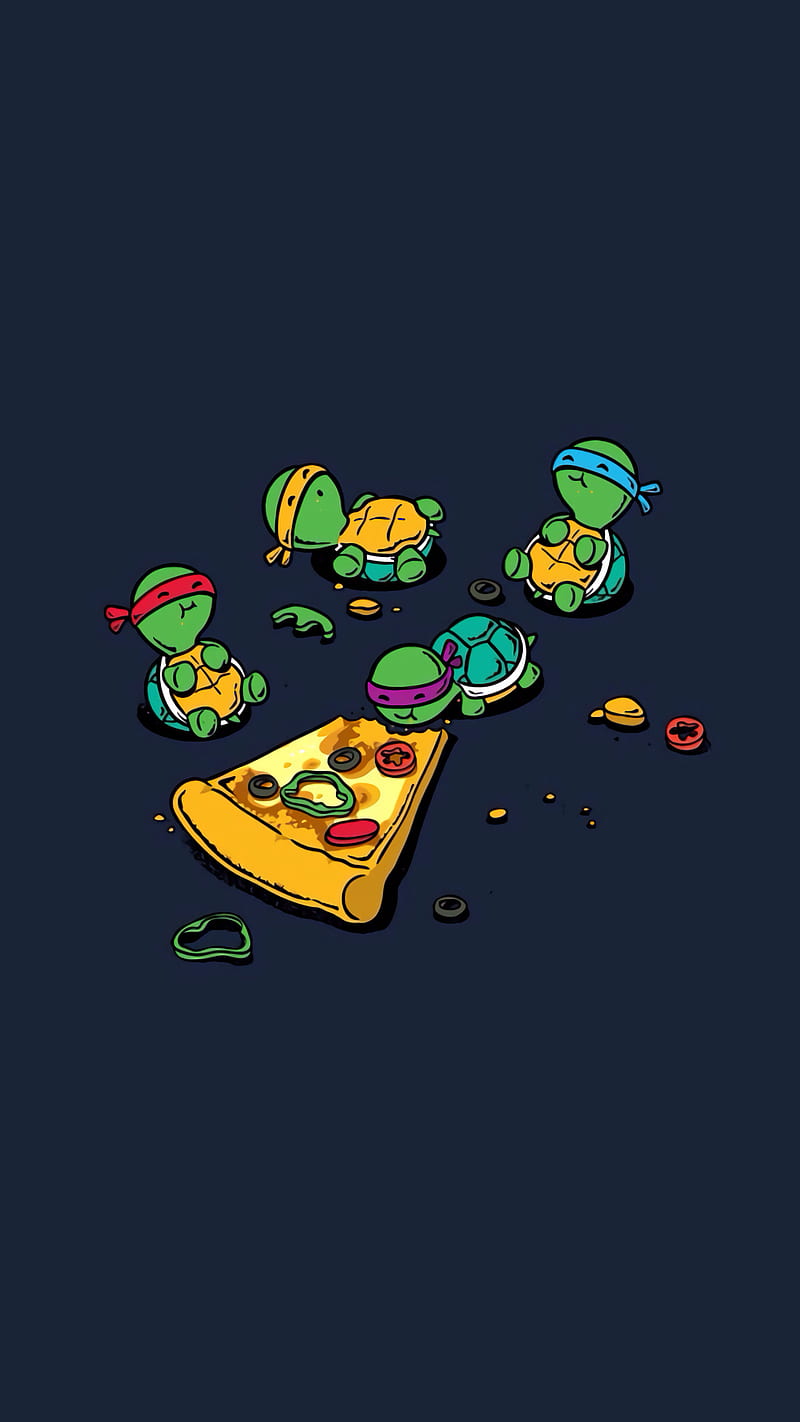 Ninja Turtles, ninja, pizza, tmnt, turtle, turtles, HD phone wallpaper