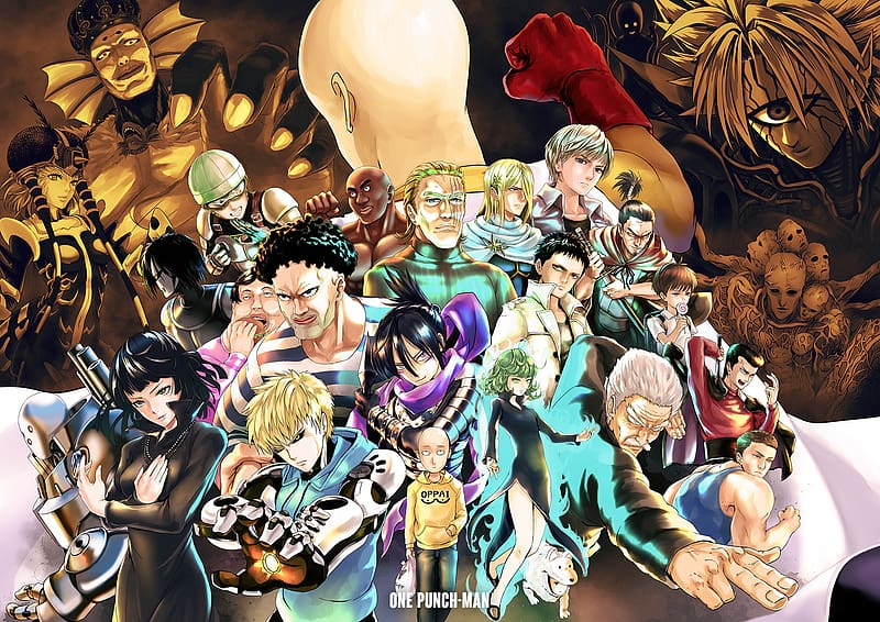 Anime, Saitama (One Punch Man), One Punch Man, Genos (One Punch Man), Sonic (One Punch Man), Tatsumaki (One Punch Man), Zombieman (One Punch Man), Fubuki (One Punch Man), Atomic Samurai (One Punch Man), Bang (One Punch Man), Child Emperor (One Punch Man), Engine Knight (One Punch Man), Metal Bat (One Punch Man), Mumen Rider, Pig God (One Punch Man), Pri Pri Prisoner (One Punch Man), Superalloy Darkshine (One Punch Man), Tanktop Master (One Punch Man), Lord Boros (One Punch Man), King (One Punch Man), Bofoy (One Punch Man), Lightspeed Flash (One Punch Man), Melzalgald (One Punch Man), Mosquito Girl (One Punch Man), Sea King (One Punch Man), Watcog Man (One Punch Man), HD wallpaper