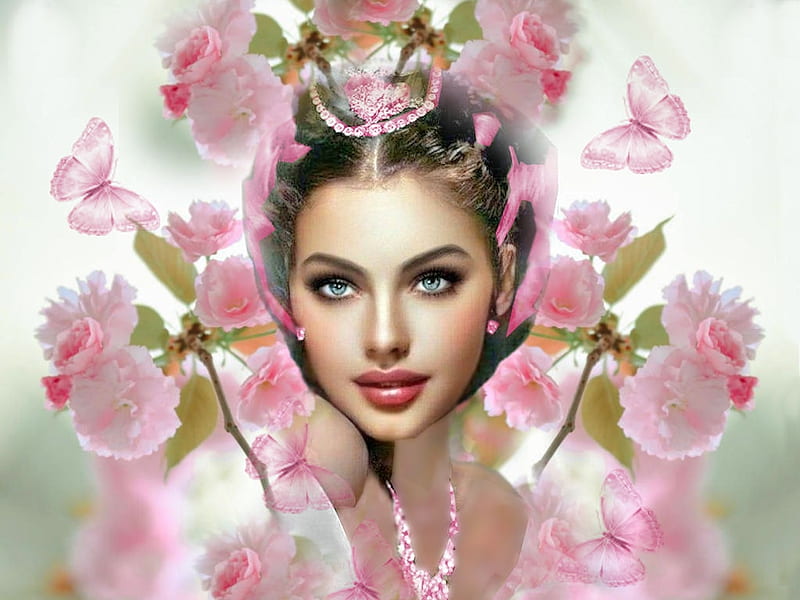 Vintage Beauty, white, soft, beautiful, girl, actress, dress, butterflies,  delicate, HD wallpaper | Peakpx