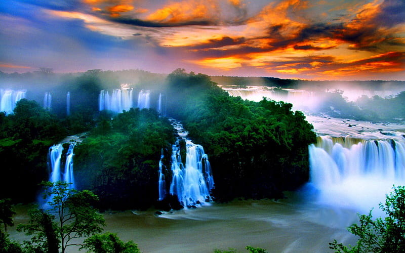 IGUAZU WATERFALLS, Iguazu Falls, nature, National Park, Argentina, HD wallpaper
