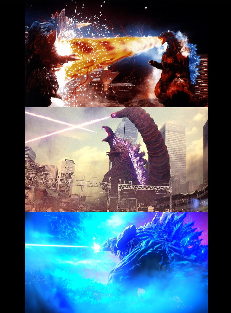 Godzilla Earth vs King Ghidorah Anime, Godzilla vs King Ghidorah, Shin Godzilla  vs Shin King Ghidorah