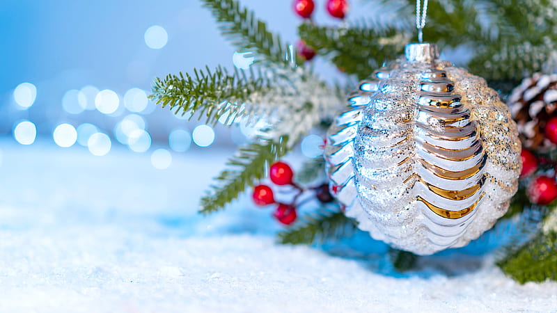 Bauble Ornaments Decoration Christmas, HD wallpaper