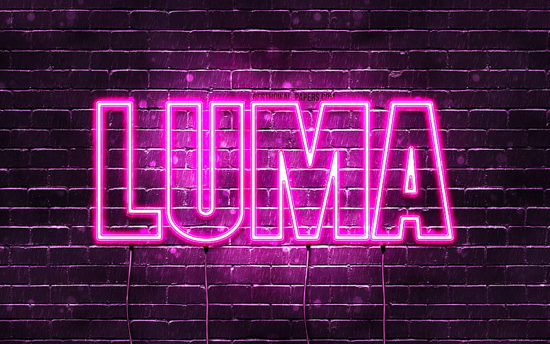 Luma, , with names, female names, Luma name, purple neon lights, Happy Birtay Luma, popular arabic female names, with Luma name, HD wallpaper