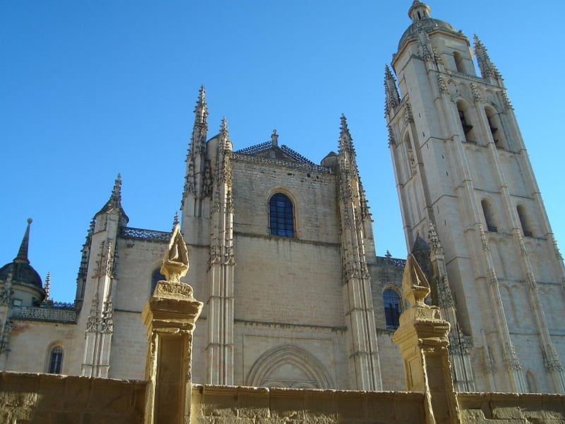 Segovia Cathedral, Segovia, Spain, Gothic, Medieval, HD wallpaper