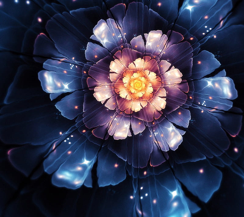 3d abstract flower, fractal, HD wallpaper