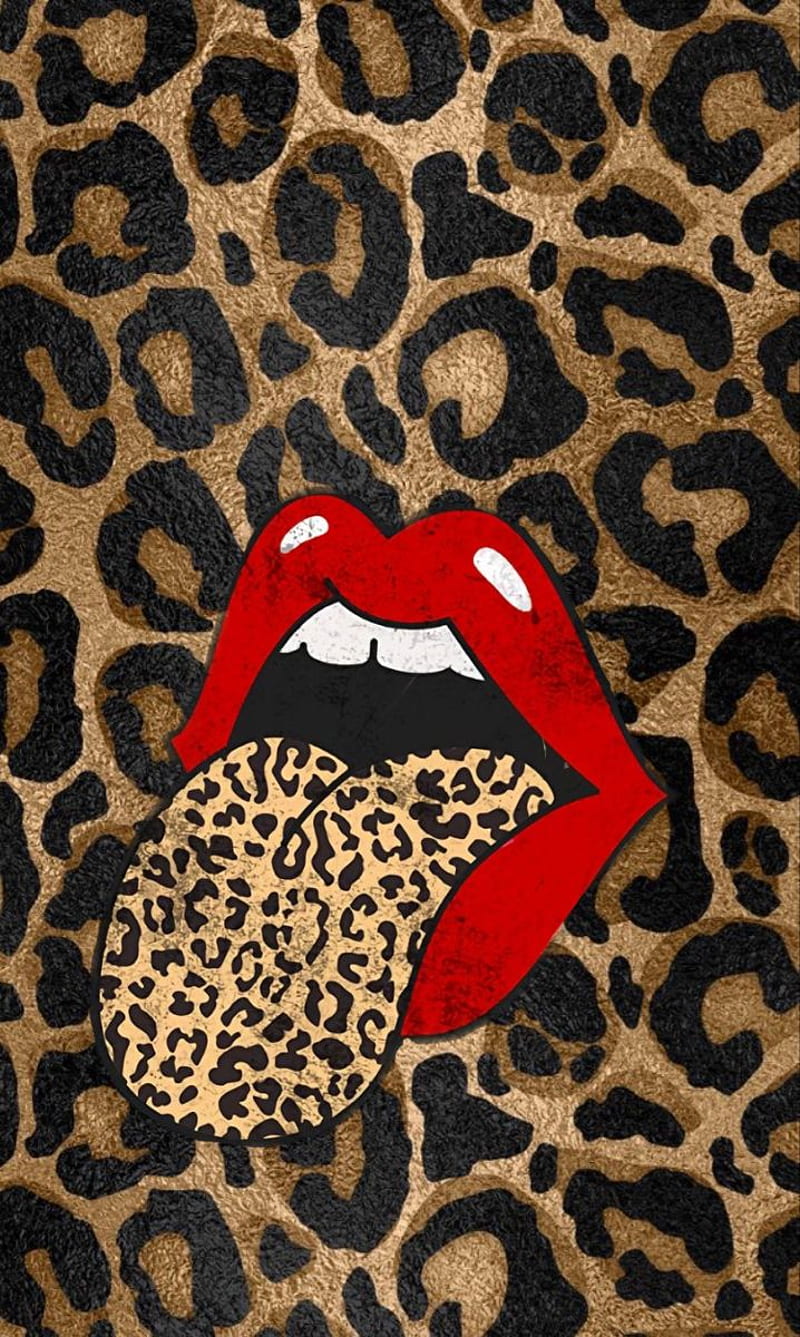 Leopard, red mouth, Rolling Stones. Leopard, Cheetah print, Animal print,  HD phone wallpaper | Peakpx
