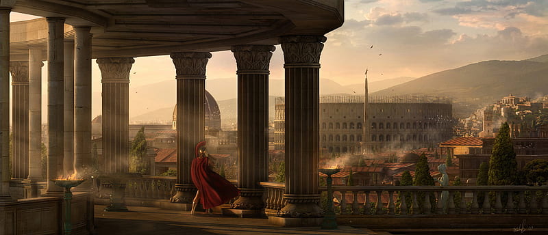 Praetorian, fantasy, coliseum, cg, rome, abstract, HD wallpaper