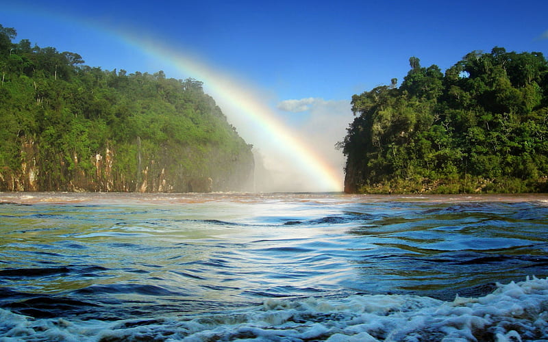 Amazonas arcoiris, naturaleza, río, arcoiris, Fondo de pantalla HD | Peakpx