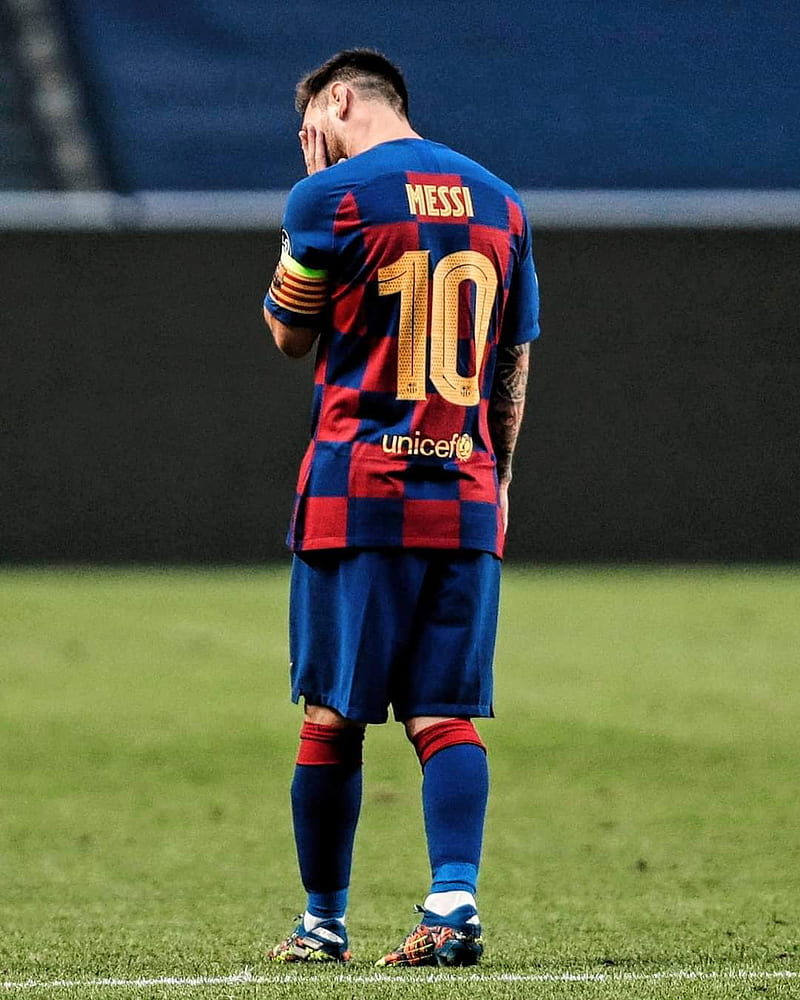 Messi, 10, 2020, fc barcelona, football, legend, lionel messi, lose, player, sad, HD phone wallpaper