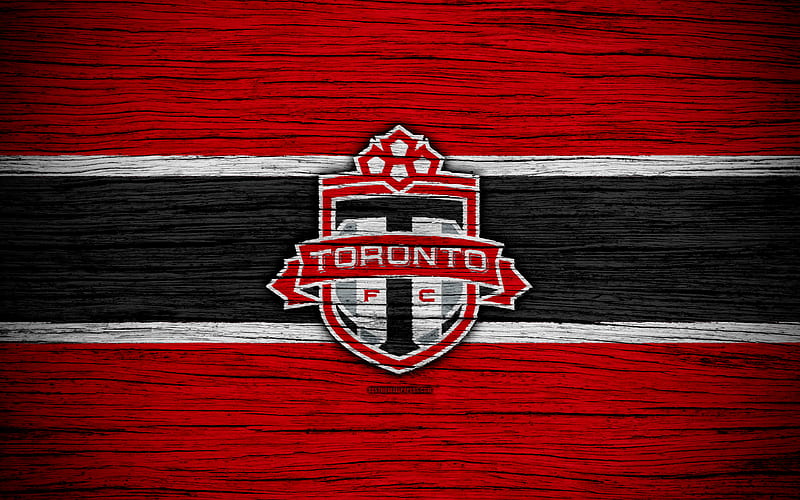 Toronto FC MLS, wooden texture, Eastern Conference, football club, Canada, Toronto, soccer, logo, FC Toronto, HD wallpaper