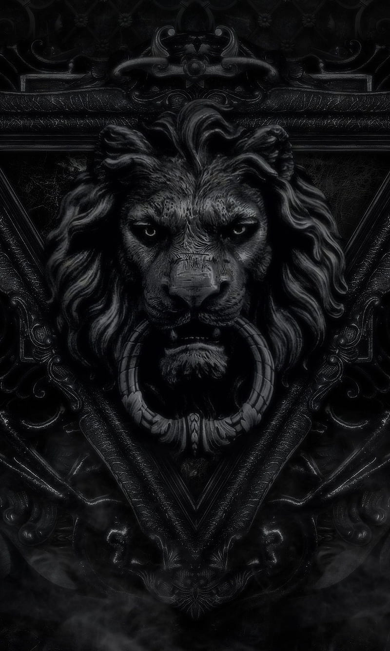 Gothic lion, dark, death, door, HD phone wallpaper