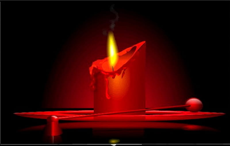 Candle glow, red, candle, glow, flame, black background, wax dripping, HD wallpaper