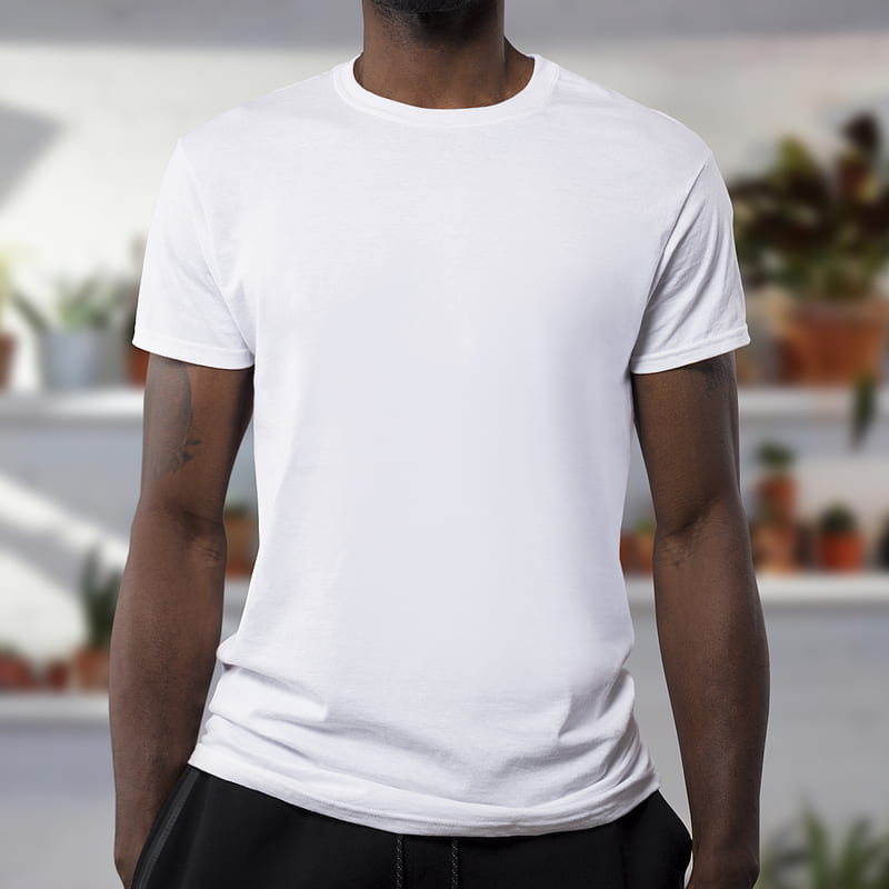 man wearing white crew-neck t-shirts, HD phone wallpaper