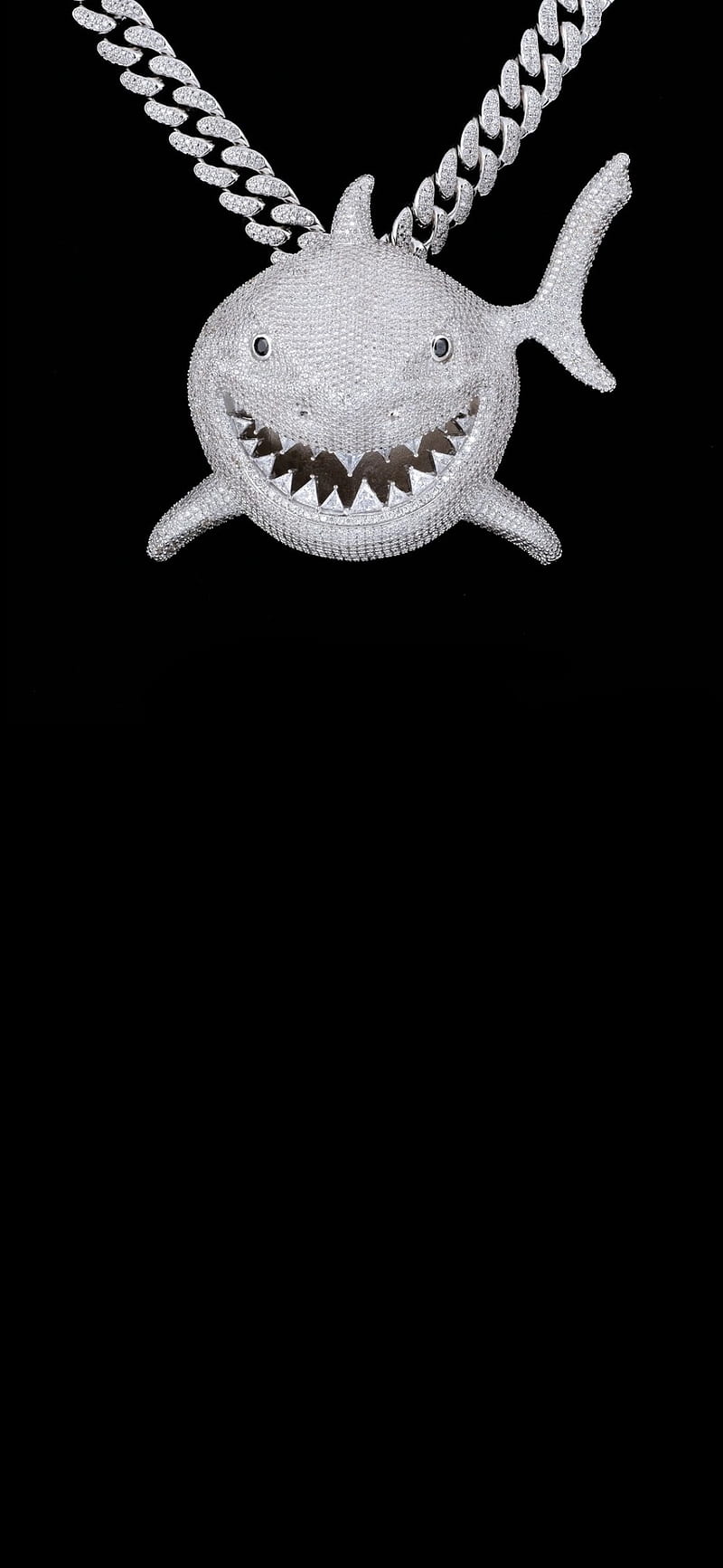 6ix9ine SharkPendant, 6ix9ine, black, diamond, jewel, minimal, minimalist, shark, tekashi, tekashi 6ix9ine, HD phone wallpaper