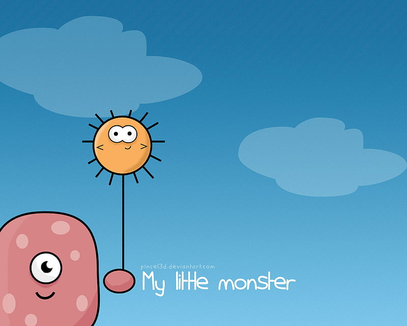 Litlle monster, baloon, little, monster, my, HD wallpaper