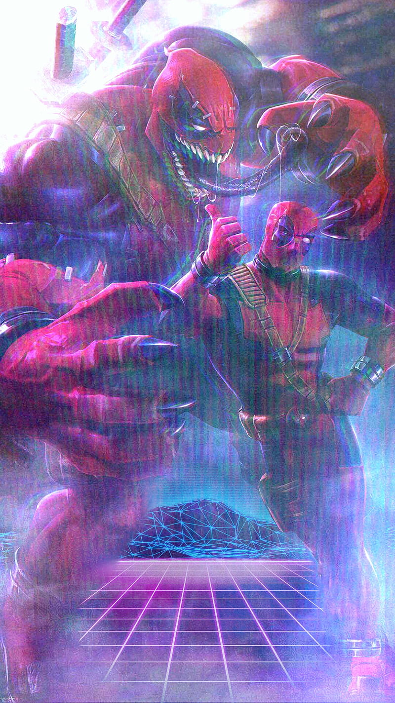 Rad 80s Deadpool, marvel, retro, venom, HD phone wallpaper