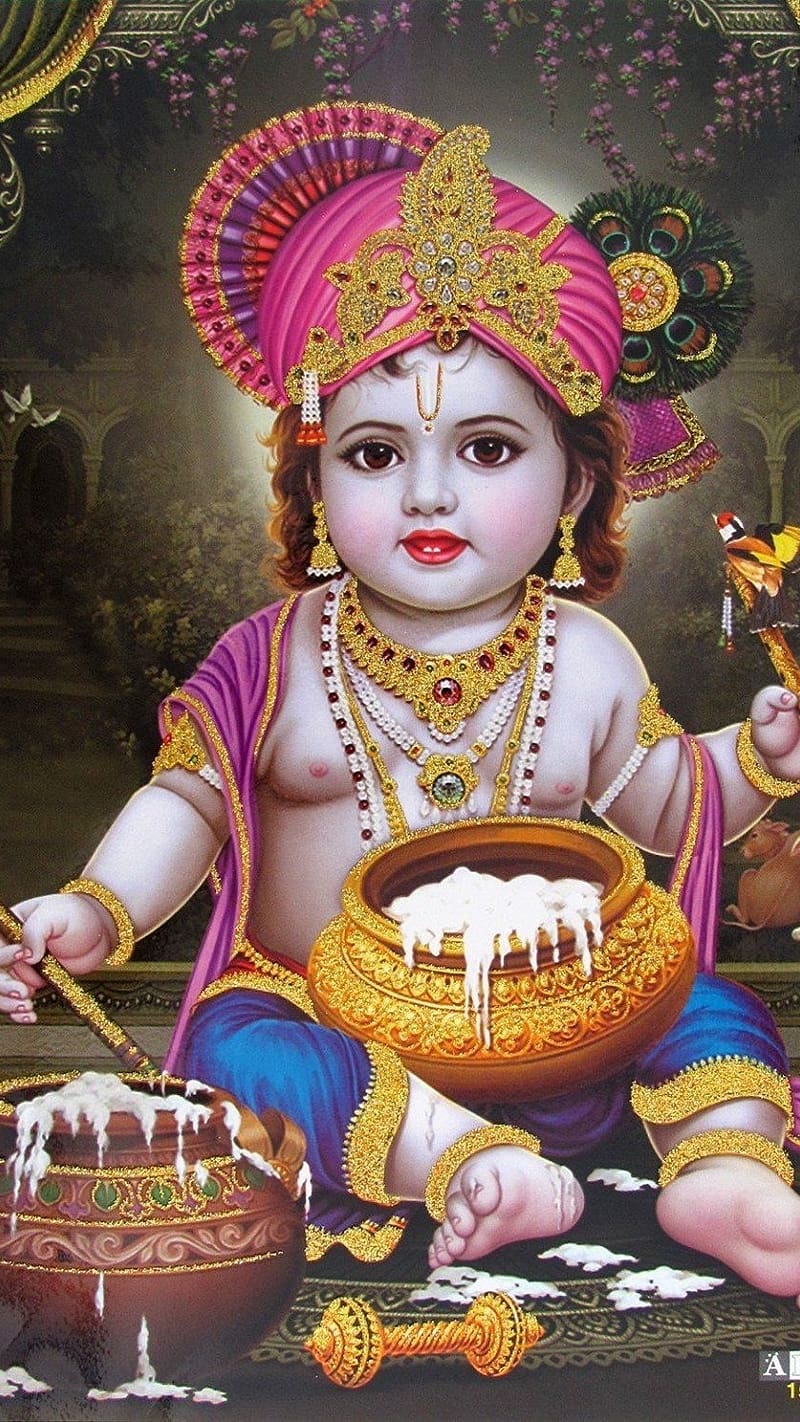 Lord Krishna For Home Screen With Makhan, lord krishna for, home ...