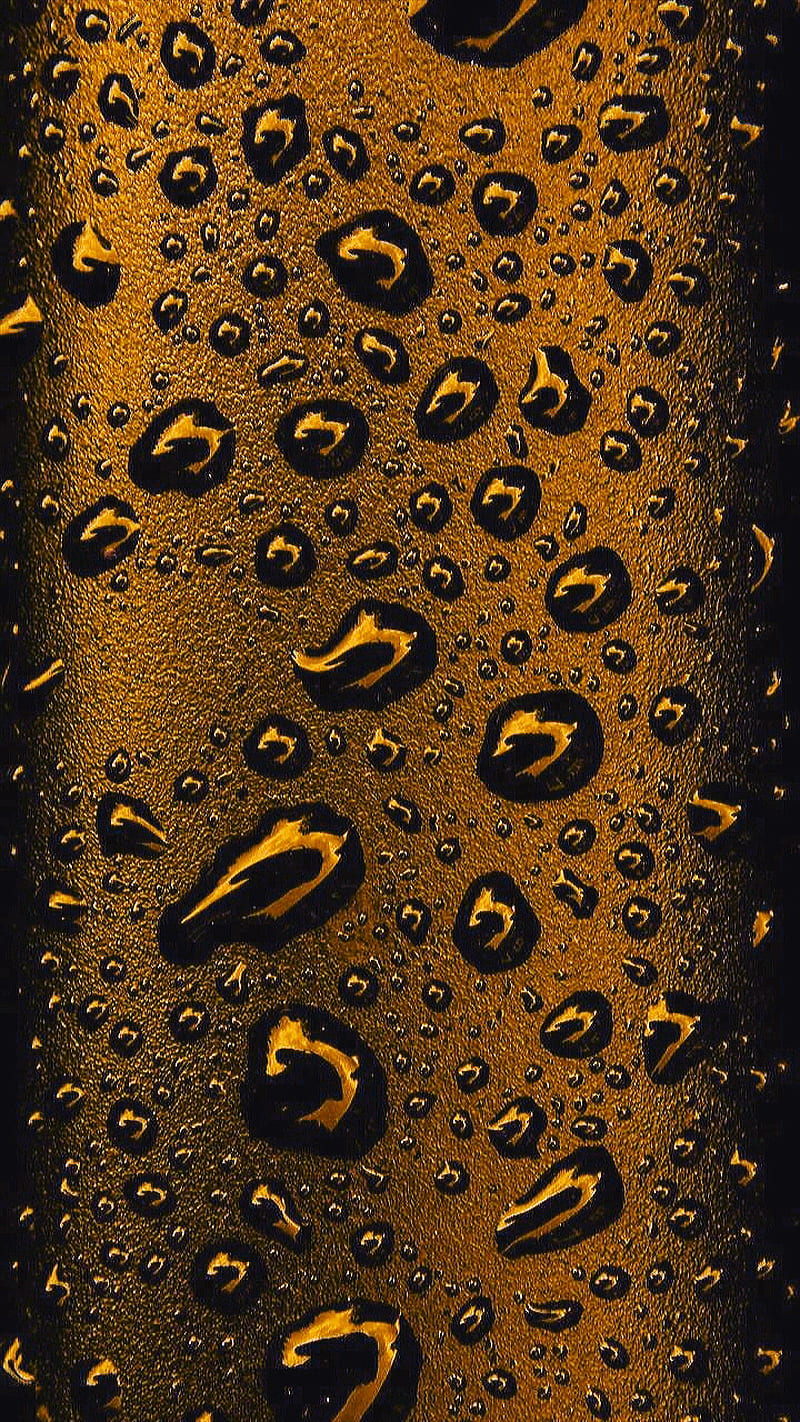 Waterdrops, drops, edge, orange, rain, ultra, water, HD phone wallpaper