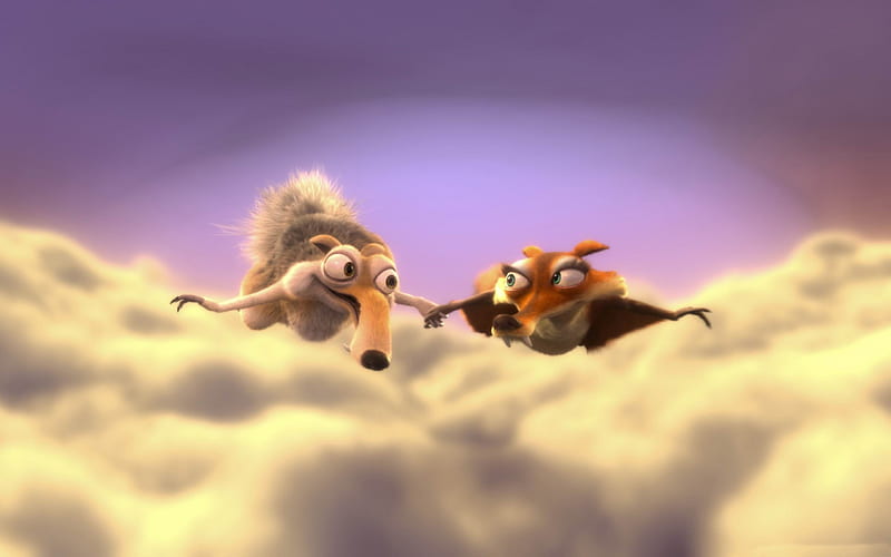 scrat and scratte-Ice Age Movie, HD wallpaper