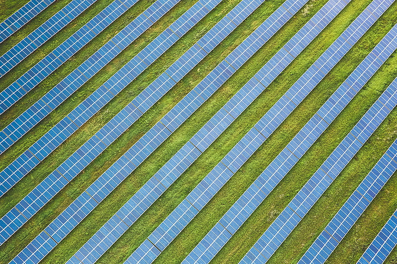 solar panels, field, aerial view, texture, rows, HD wallpaper