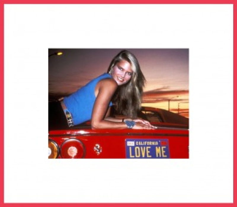 Christie Brinkley and Ferrari, cute, girl, teen, hot, sexy, HD wallpaper
