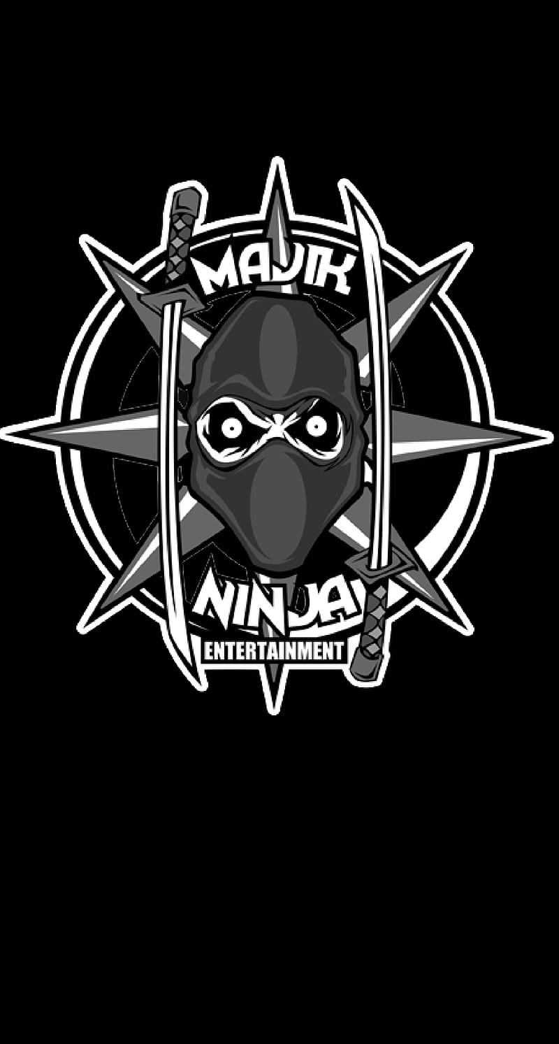 Black ninja with guns mascot esport logo design on Craiyon