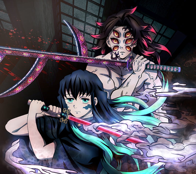 Anime, Demon Slayer: Kimetsu no Yaiba, Kokushibo (Demon Slayer) , Muichiro Tokito, HD wallpaper