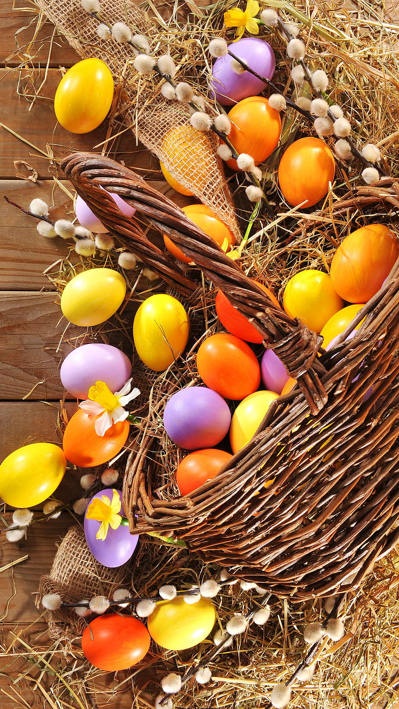 Easter Basket, egg, HD phone wallpaper
