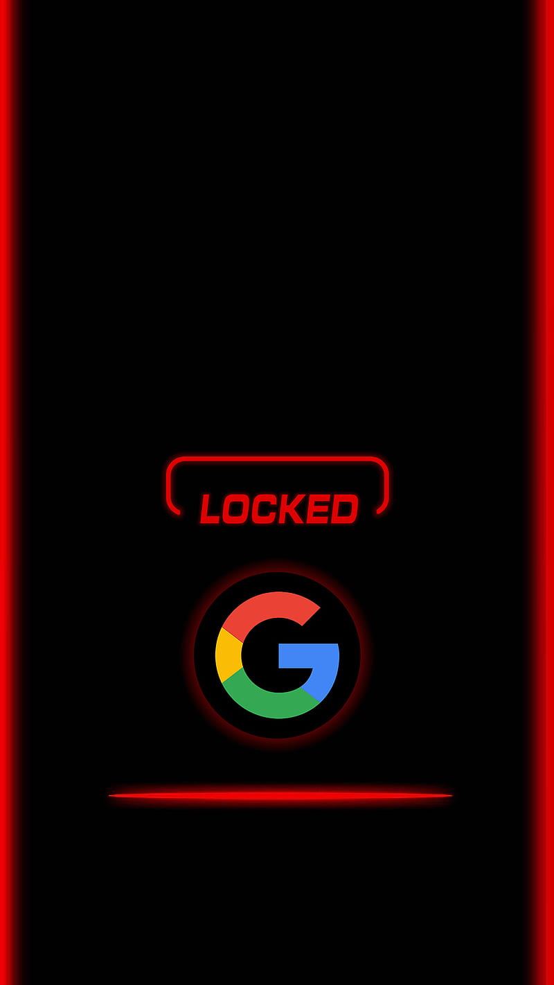 Google Locked, 929, black, dark, edge, google, lock, locked, logo, red, screen, HD phone wallpaper