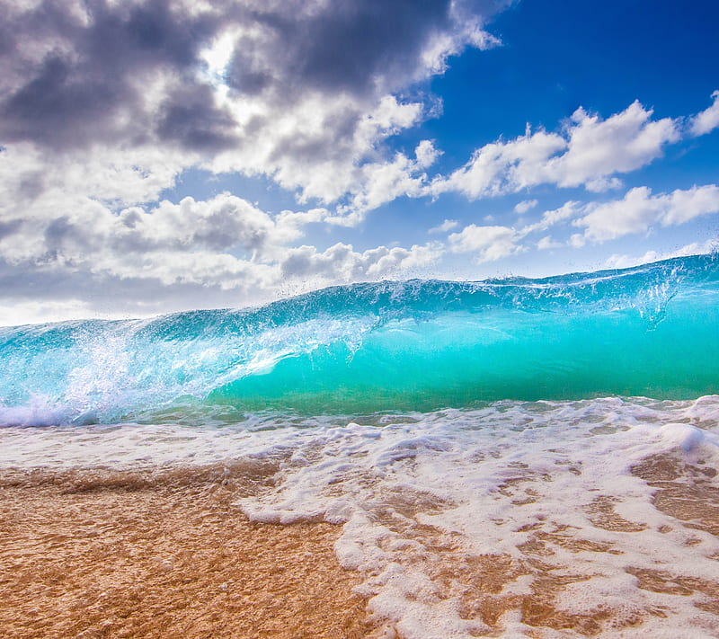 Sea, beach wave, ocean, sand, water, HD wallpaper