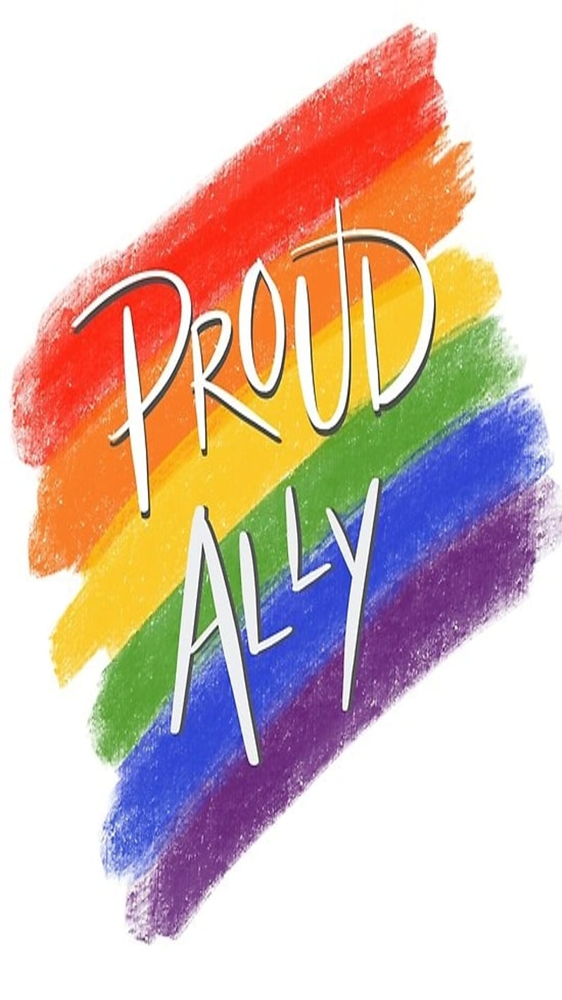 LGBT Proud Ally, lgbtqia, pride, proud ally, rainbow, HD phone wallpaper