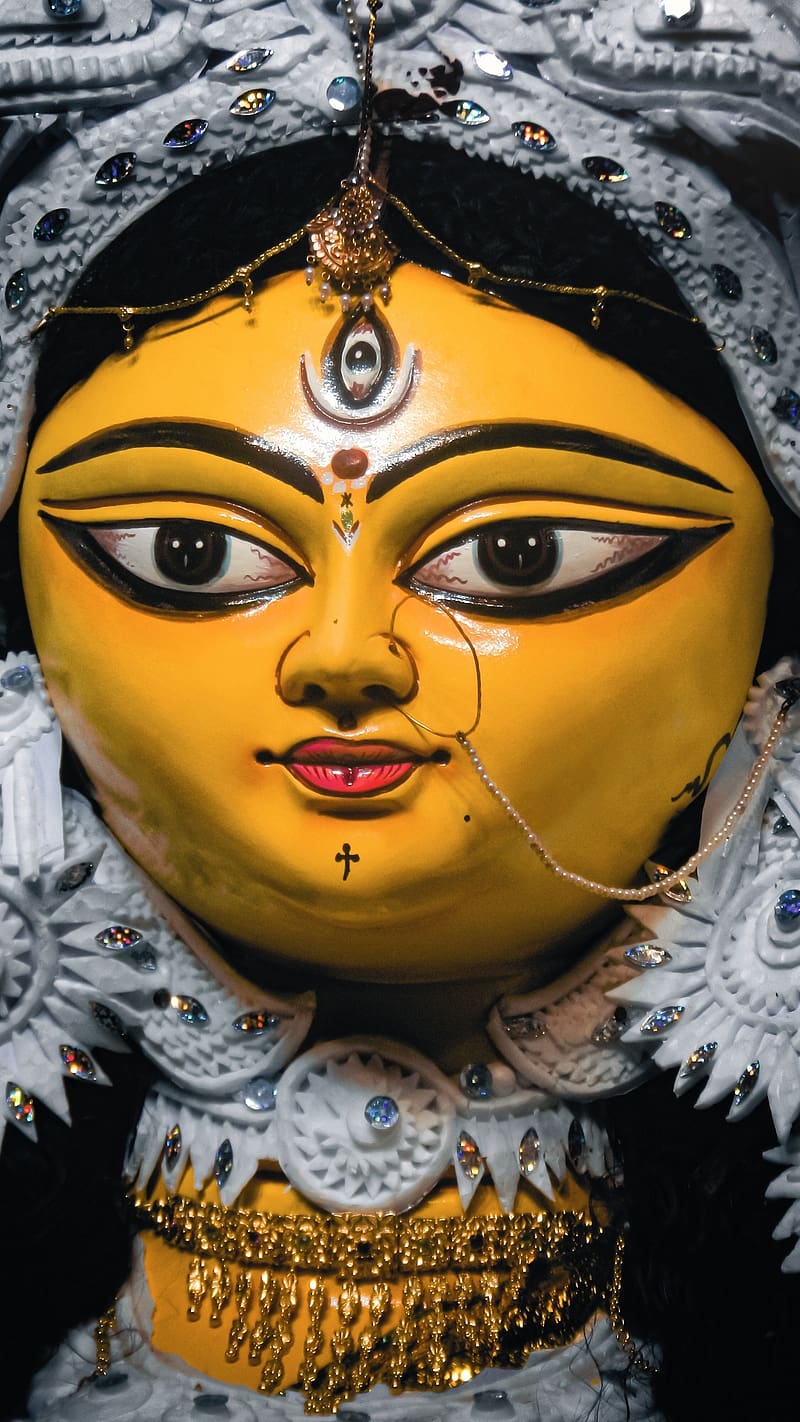 Durga Maa , face durga maa, face, durga, maa, lord, god, HD phone wallpaper