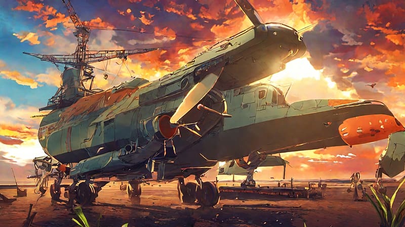 Albatross, military, anime, aircraft, albaross, HD wallpaper
