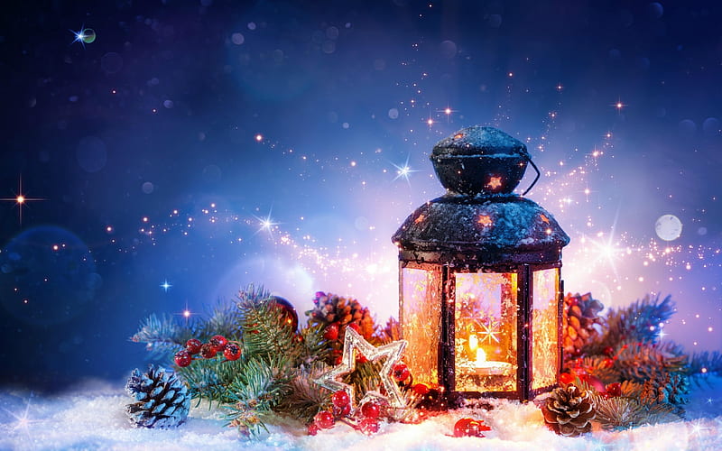 Christmas Lantern, stars, Christmas, lantern, circles, winter, pine ...