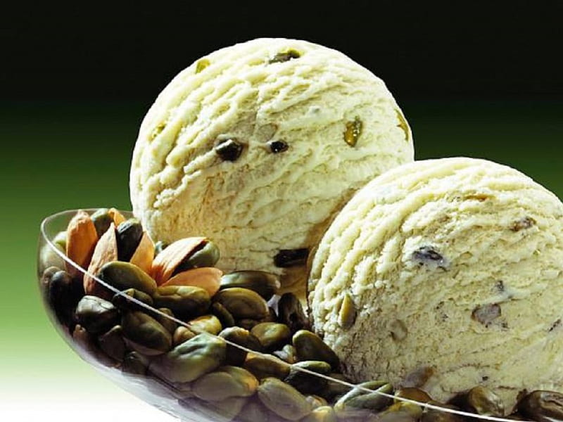 Pistachio Ice Cream, Pistachio, Ice Cream, Food, Sweet, HD wallpaper