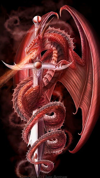 Majestic Red Dragon Wallpaper