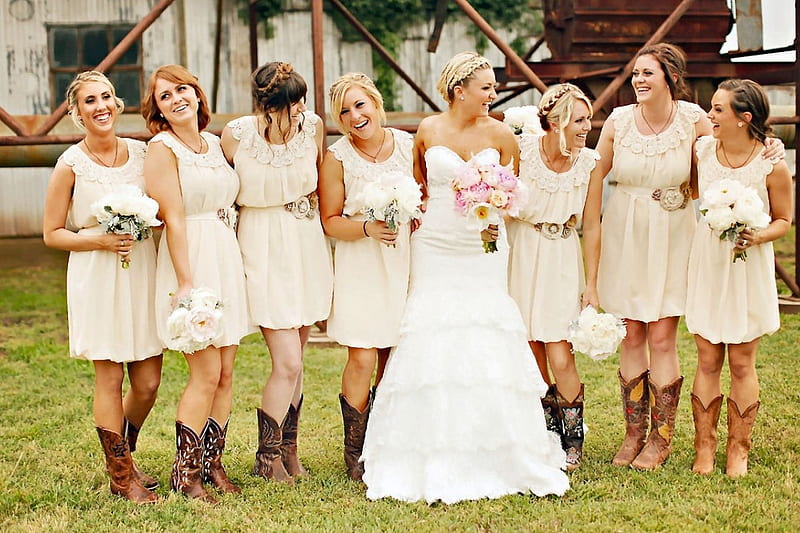 Cowgirl Wedding Group, female, models, weddings, boots, ranch, fun ...