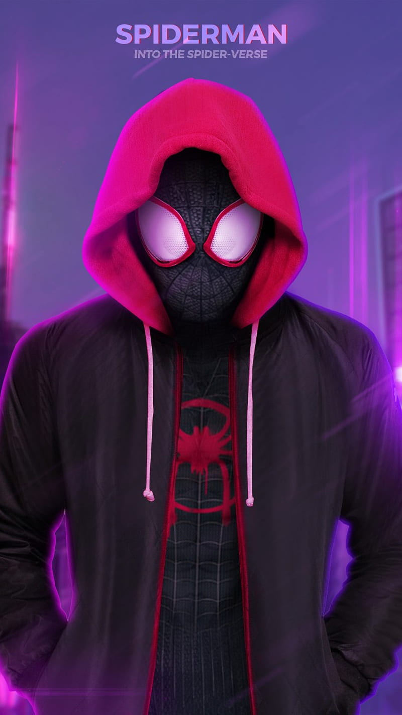 Miles Morales, red, spider, man, marvel, sony, HD phone wallpaper