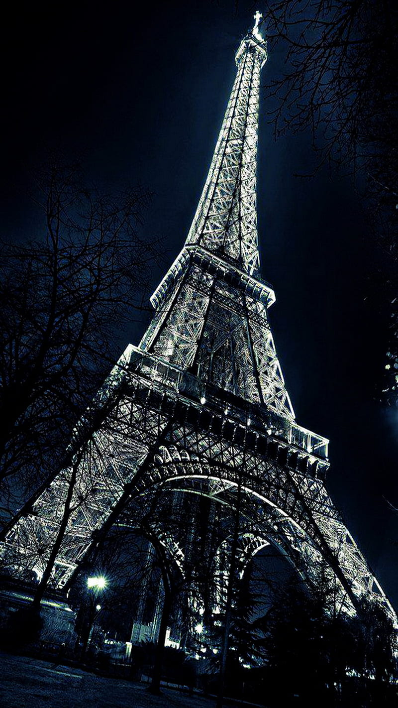 Eiffel Tower, eiffel, france, night, paris, tower, HD phone wallpaper