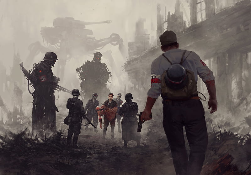 Military, Sci Fi, Warsaw Uprising, HD wallpaper