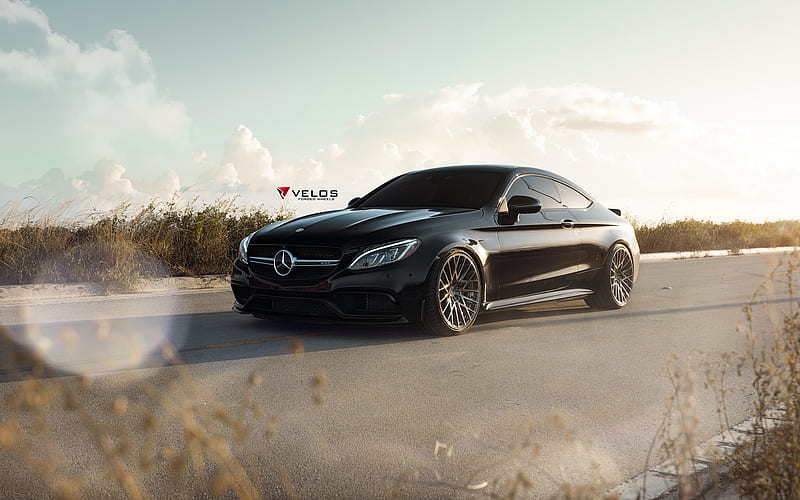 Velos Wheels, tuning, Mercedes-AMG C63S Coupe, 2017 cars, Velos VLS03, supercars, Mercedes, HD wallpaper