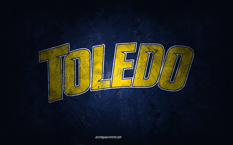 Toledo Rockets, American football team, blue background, Toledo Rockets logo, grunge art, NCAA, American football, Toledo Rockets emblem, HD wallpaper