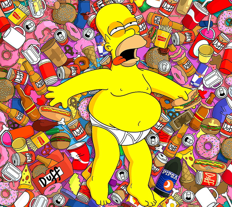 Homer Simpson, artwork, fun movie, new, HD wallpaper