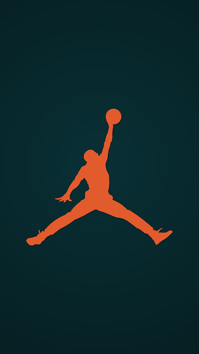 Jumpman , air, basketball, brand, goat, green, jordan, logo, nike, orange, sport, teal, HD phone wallpaper