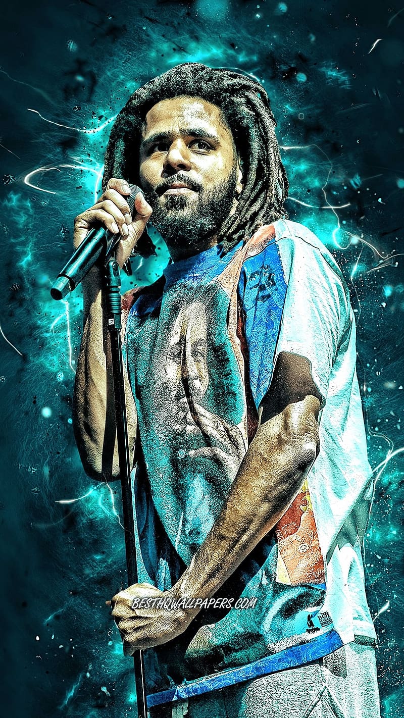 J Cole Wearing Bob Marley Tshirt, j cole, tshirt, bob marley, music, rapper, hip hop, HD phone wallpaper