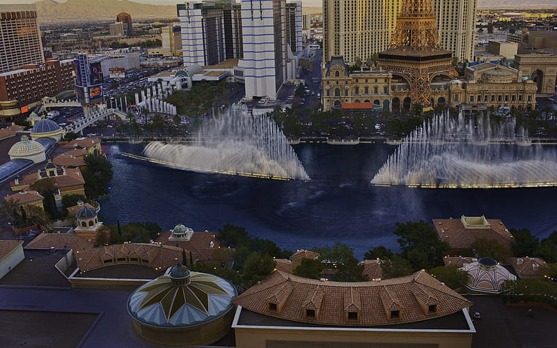 Bellagio Fountain Las Vegas, fountain, dlbdata, water, paris las vegas, bellagio fountain, strip, r, las vegas, HD wallpaper