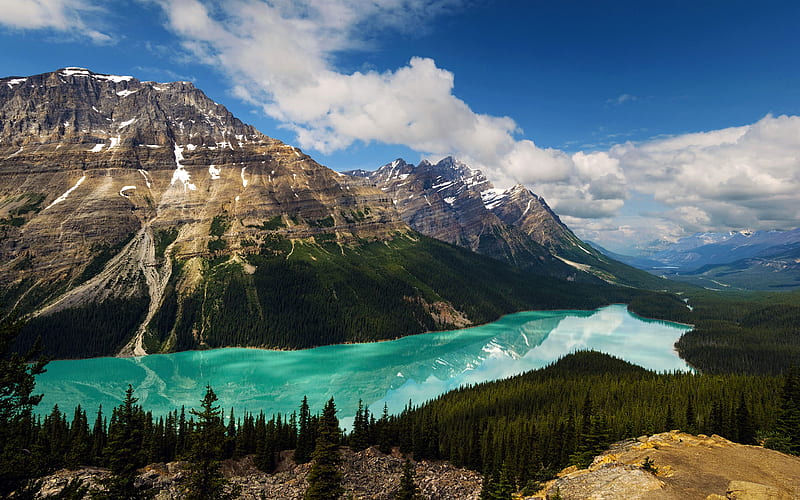 Banff, Peyto Lake mountains, Banff National Park, Canada, Alberta, HD wallpaper