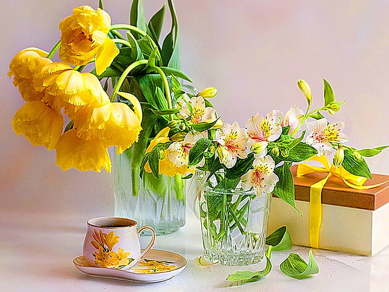 Fragrance in yellow, yellow, beauty, flowers, peonies, HD wallpaper ...