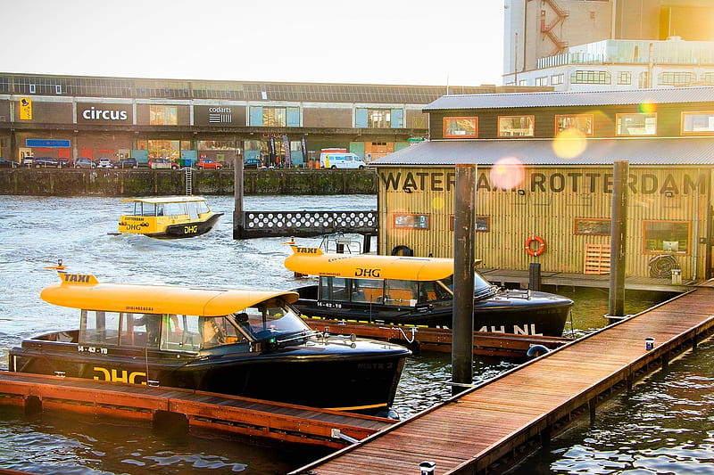 Water Taxi, Boat, Netherlands, River, Port, Rotter damit, Taxi, HD wallpaper